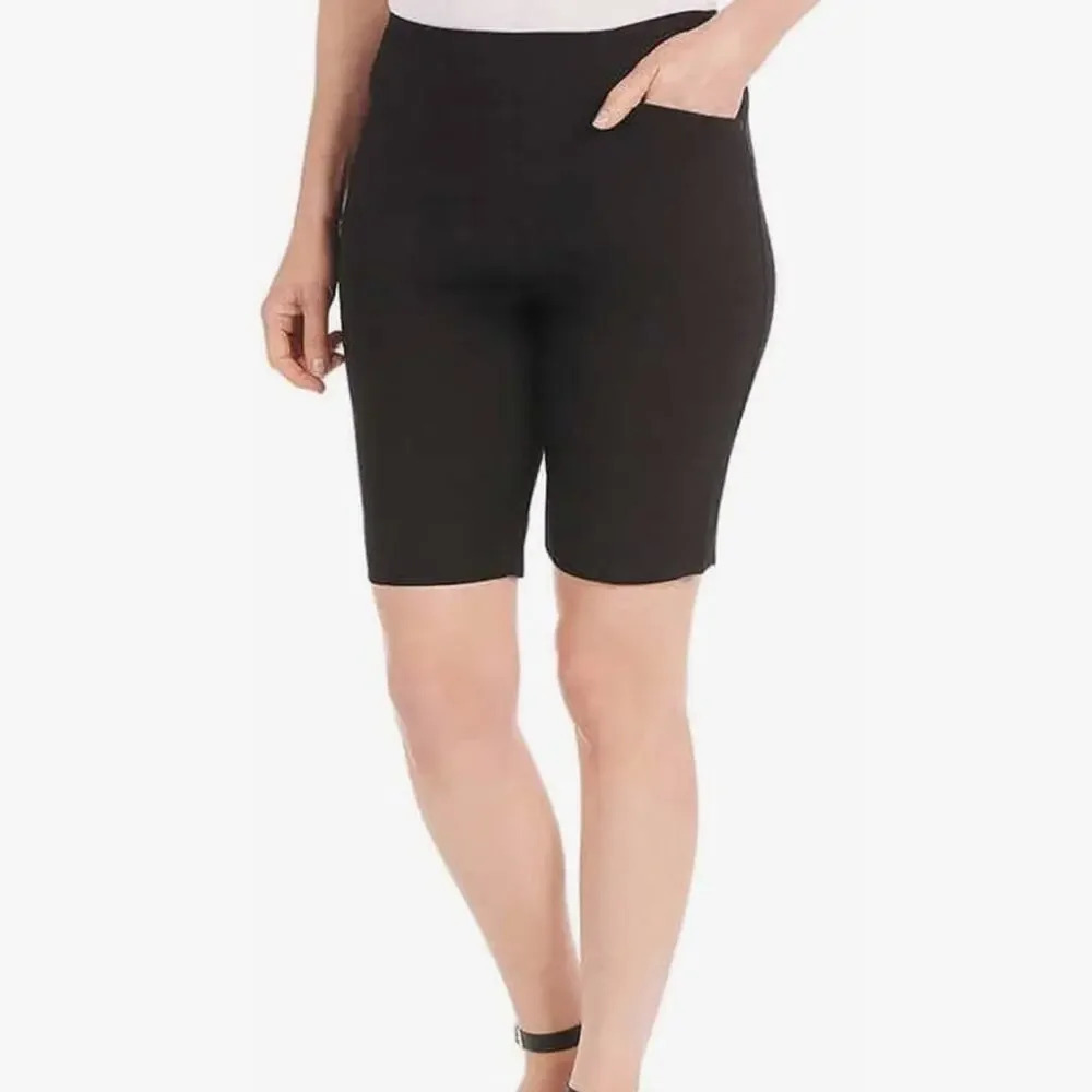 Hilary Radley black Bermuda shorts Mid Rise casual preppy summer minimalist